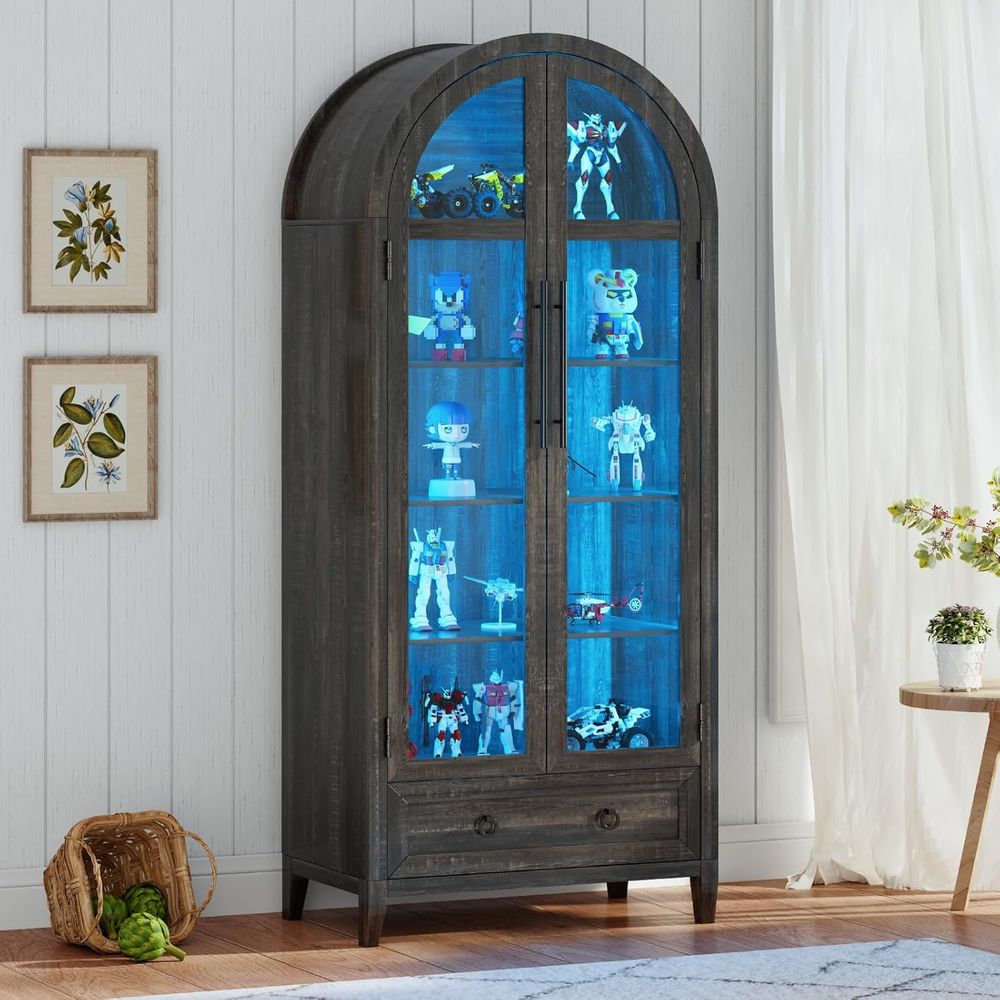 Lighting & Home Decor Studio Photos - Lemari Pajangan Kaca Lengkung 73 dengan