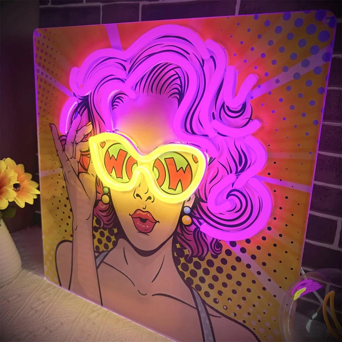 Lighting Decor Wow - Wow Lady Pop Art LED Neon