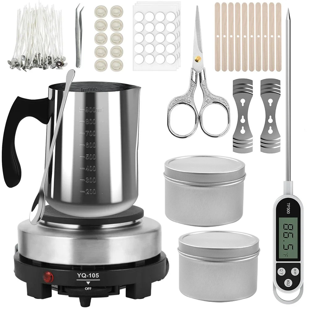 Wax Melter Electric - Set Perlengkapan Pembuatan Lilin DIY dengan