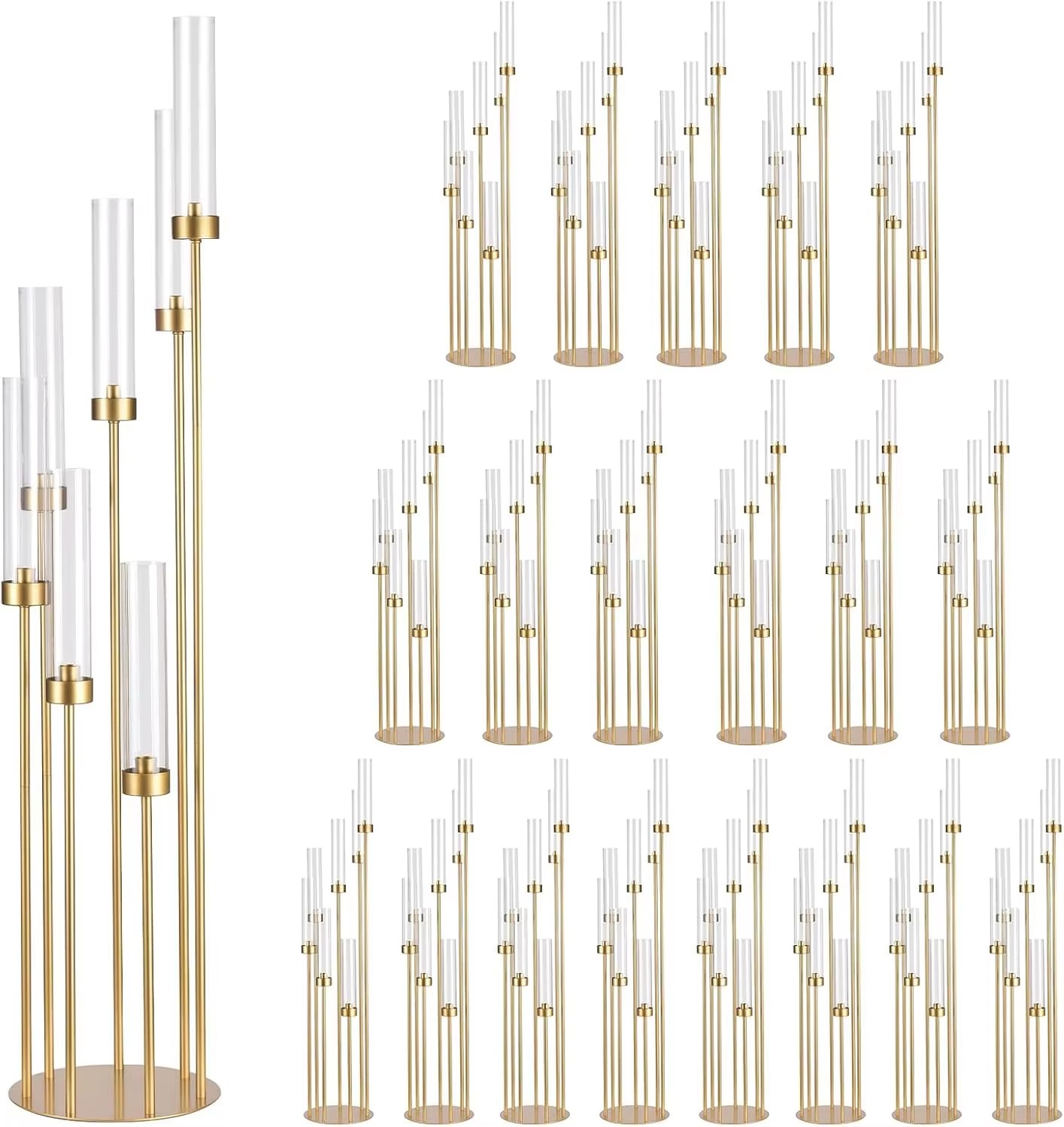 Candle Holder Set - 20 Set Tempat Lilin Lantai Emas