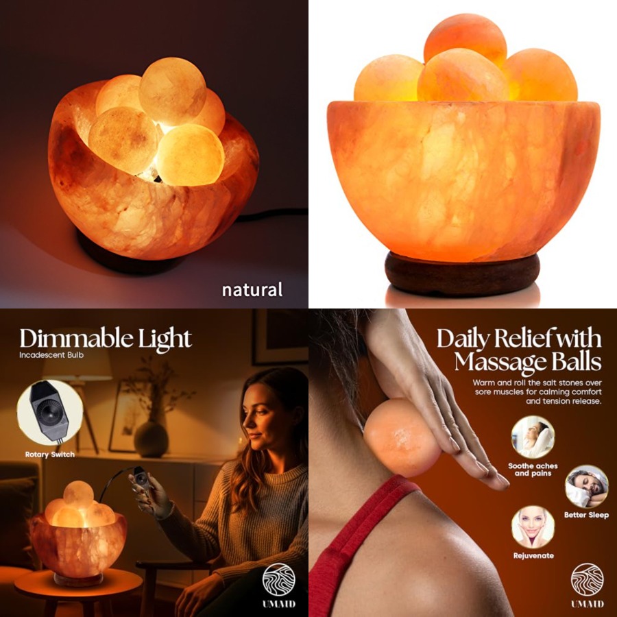 Himalayan Salt Lamp - Lampu Garam Himalaya dengan 6 Bola