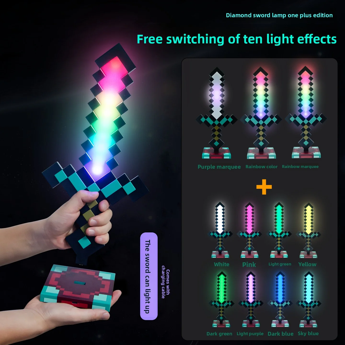 Lighting Decor Minecraft - Lampu Malam LED Pedang Berlian Minecraft