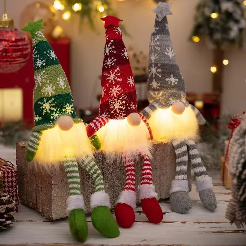 Lighting Tree Decor - Ornamen Boneka Tanpa Wajah Natal Lampu