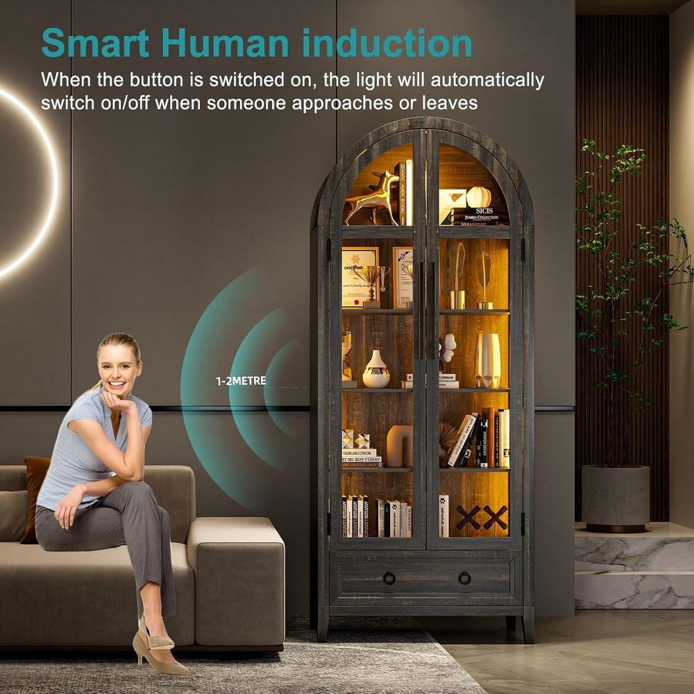 Lemari Pajangan Kaca Lengkung  - Lighting & Home Decor Studio Photos ulasan dan harga