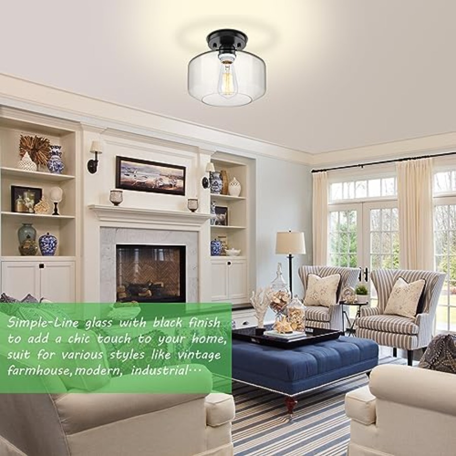 Lampu Plafon Semi Flush Mount  - Pendant Light Shade ulasan dan harga