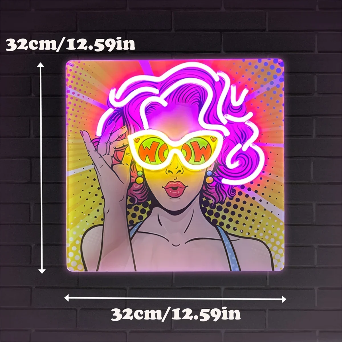 Wow Lady Pop Art LED Neon Sign - Lighting Decor Wow ulasan dan harga