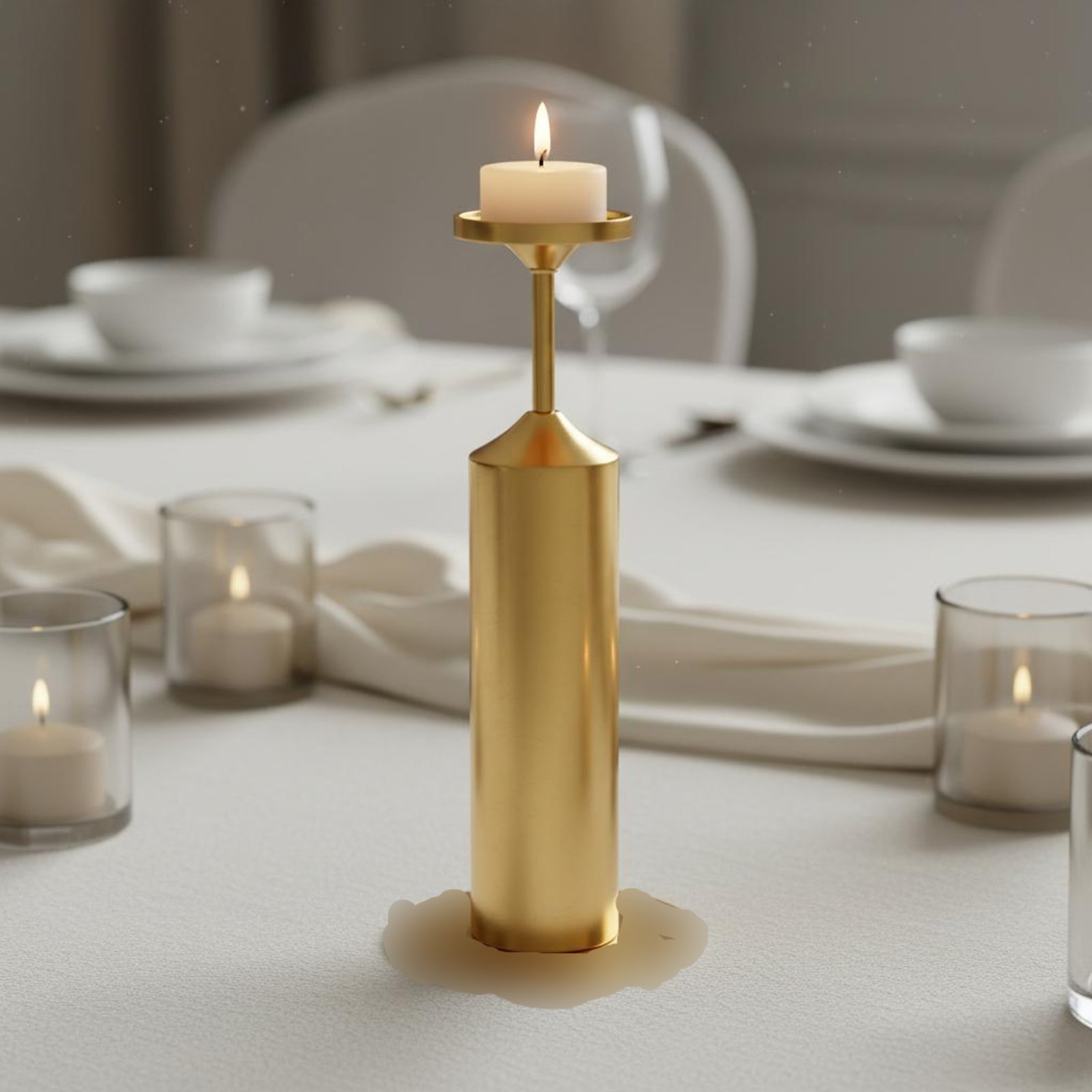 Set Lilin Logam 6 Buah, Elegan - Candle Holder Set ulasan dan harga