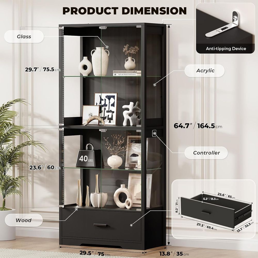 Lemari Pajangan Kaca 4 Tingkat - Lighting & Home Decor Studio Photos ulasan dan harga