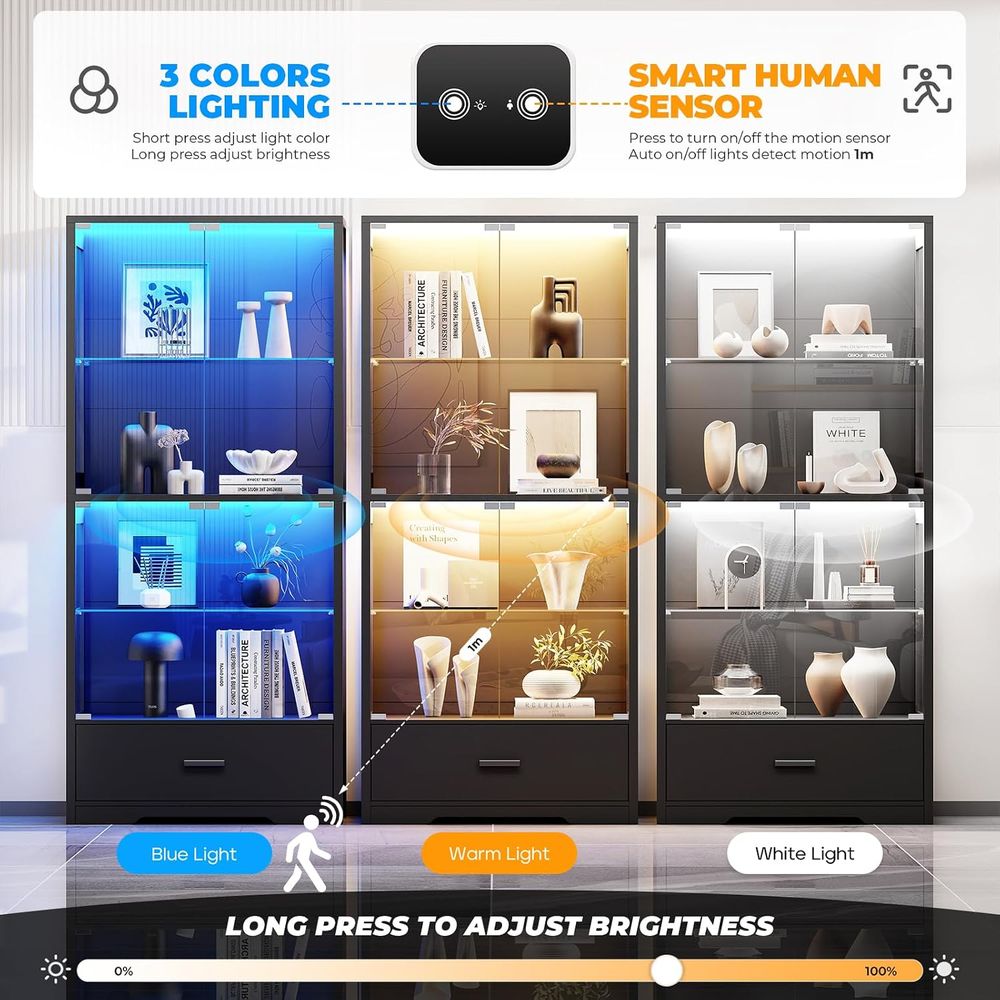 Lemari Pajangan Kaca 4 Tingkat - Lighting & Home Decor Studio Photos ulasan dan harga