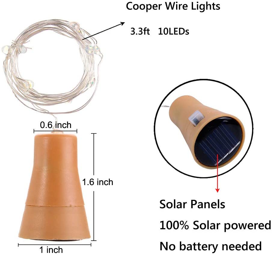 Lampu botol anggur Solar 10LED - Lighting Decoration For Wedding ulasan dan harga