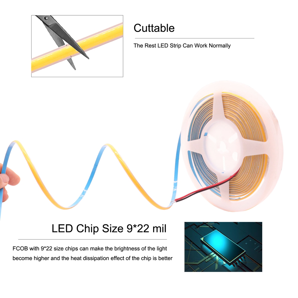 5Mm COB LED Strip 384LEDs/M Su - Lighting Decor And More ulasan dan harga