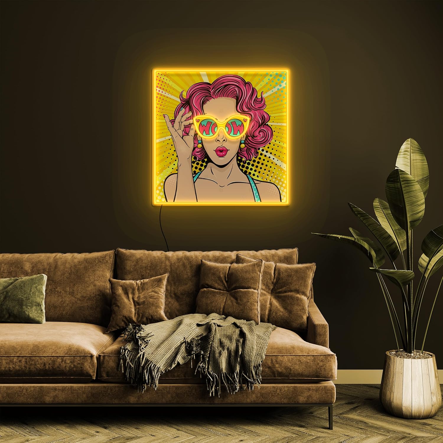 Wow Lady Uv Pop Neon Sign Comi - Lighting Decor Wow ulasan dan harga