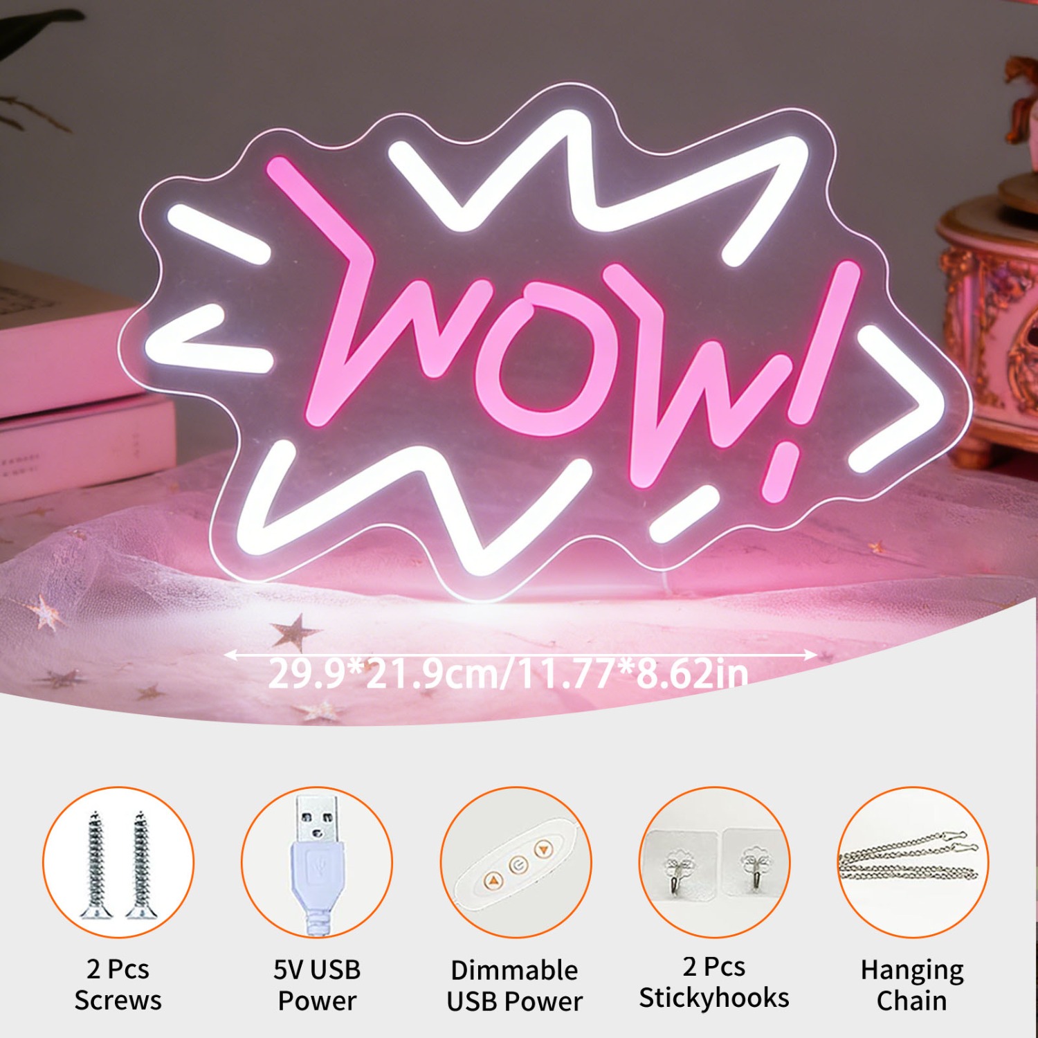 Lampu Neon LED Pop Art Marquee - Lighting Decor Wow ulasan dan harga