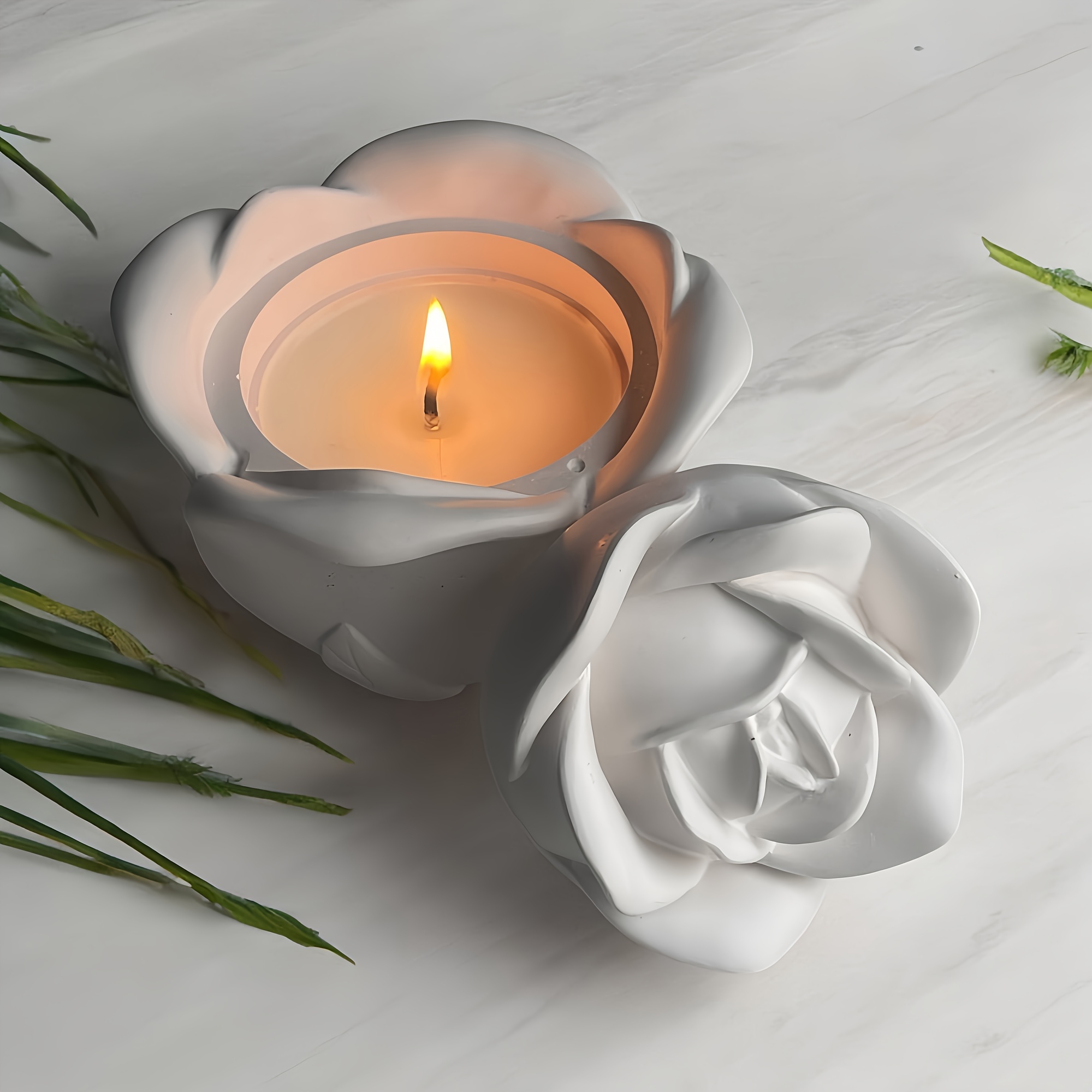 Cetakan Silikon Bentuk Mawar 2 - Candle Holder Set ulasan dan harga