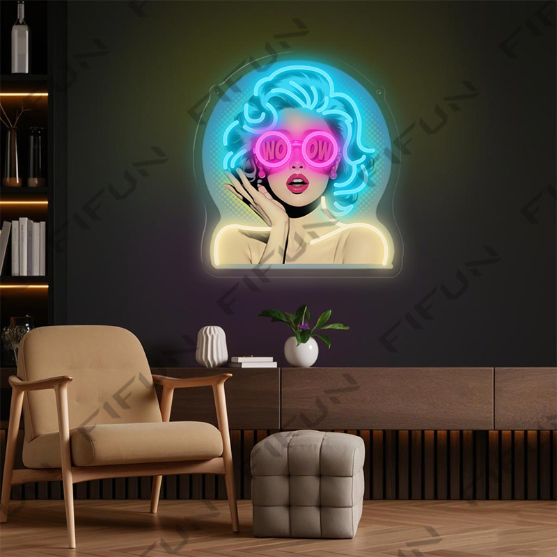Lampu Neon WOW Curl Girl denga - Lighting Decor Wow ulasan dan harga