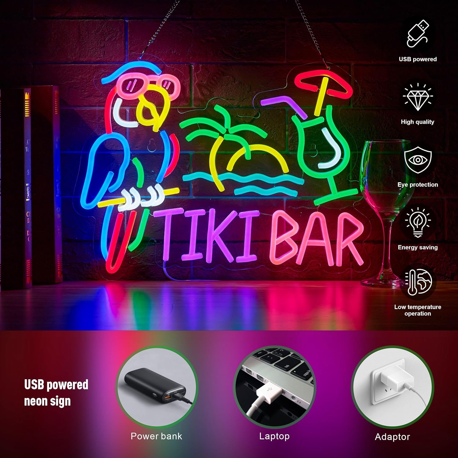 Lampu Neon LED USB Bentuk Buru - Lighting Tree Decor ulasan dan harga
