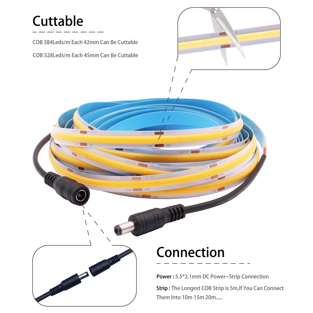 FOB COB Strip LED 480LEDs/m 52 - Lighting Decor And More ulasan dan harga